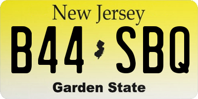 NJ license plate B44SBQ