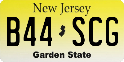 NJ license plate B44SCG