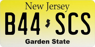 NJ license plate B44SCS