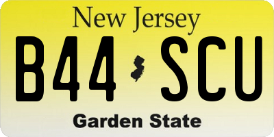 NJ license plate B44SCU