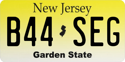 NJ license plate B44SEG