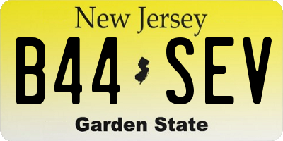 NJ license plate B44SEV