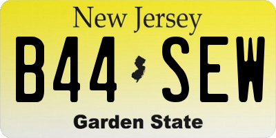NJ license plate B44SEW