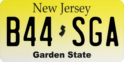 NJ license plate B44SGA