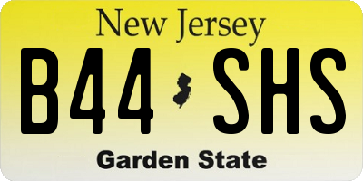 NJ license plate B44SHS