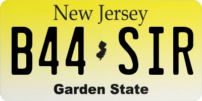 NJ license plate B44SIR