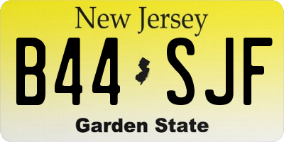 NJ license plate B44SJF