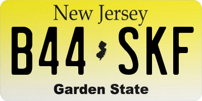 NJ license plate B44SKF