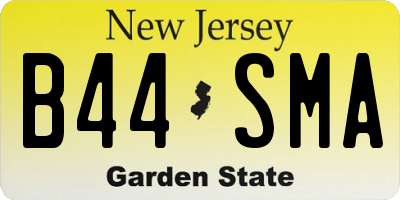 NJ license plate B44SMA