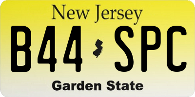 NJ license plate B44SPC