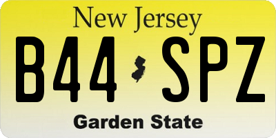 NJ license plate B44SPZ