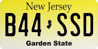 NJ license plate B44SSD