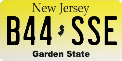 NJ license plate B44SSE