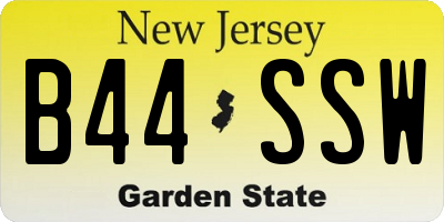 NJ license plate B44SSW