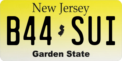 NJ license plate B44SUI