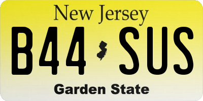 NJ license plate B44SUS
