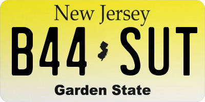 NJ license plate B44SUT