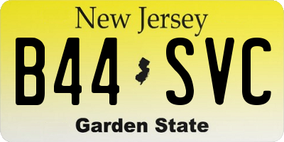 NJ license plate B44SVC