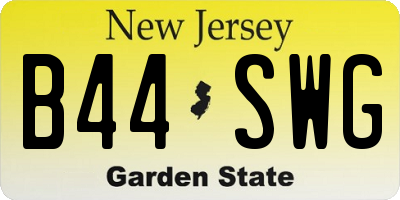 NJ license plate B44SWG