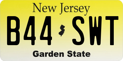 NJ license plate B44SWT