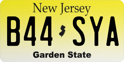 NJ license plate B44SYA
