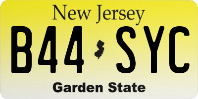 NJ license plate B44SYC