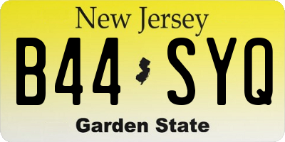 NJ license plate B44SYQ