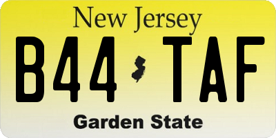 NJ license plate B44TAF