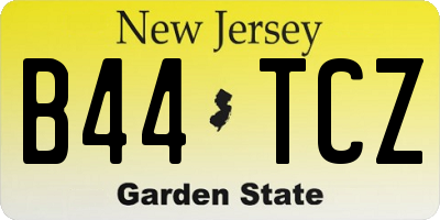 NJ license plate B44TCZ
