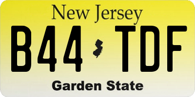 NJ license plate B44TDF