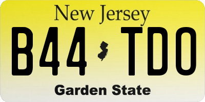 NJ license plate B44TDO