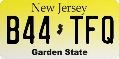 NJ license plate B44TFQ
