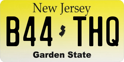 NJ license plate B44THQ