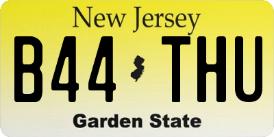 NJ license plate B44THU