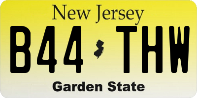 NJ license plate B44THW