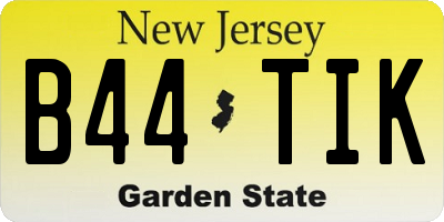 NJ license plate B44TIK