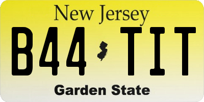 NJ license plate B44TIT