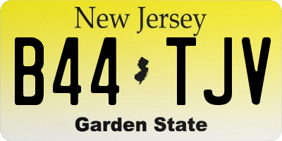 NJ license plate B44TJV