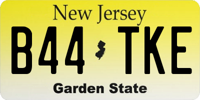 NJ license plate B44TKE