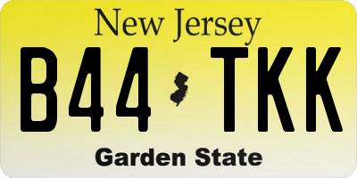 NJ license plate B44TKK
