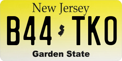 NJ license plate B44TKO