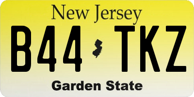 NJ license plate B44TKZ