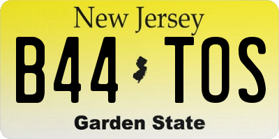 NJ license plate B44TOS