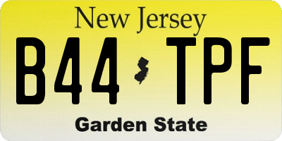 NJ license plate B44TPF