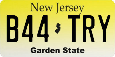 NJ license plate B44TRY