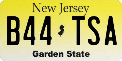 NJ license plate B44TSA