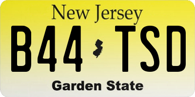 NJ license plate B44TSD