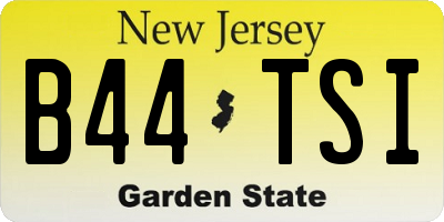 NJ license plate B44TSI