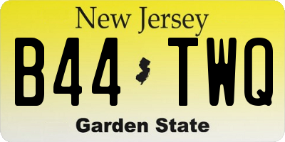 NJ license plate B44TWQ