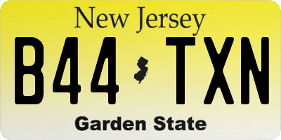 NJ license plate B44TXN